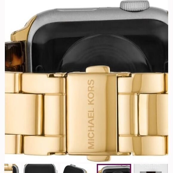 Michael Kors Tortoise and Gold-Tone Band for Apple Watch 38/40 NWT - Picture 5 of 8